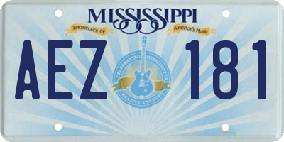 MS license plate AEZ181