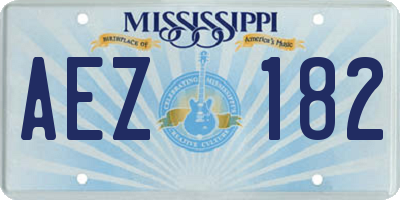 MS license plate AEZ182