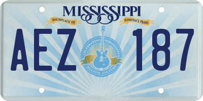 MS license plate AEZ187