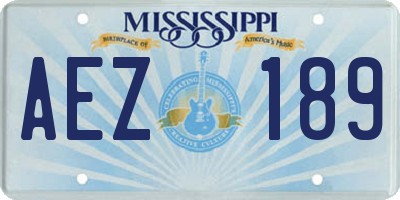 MS license plate AEZ189