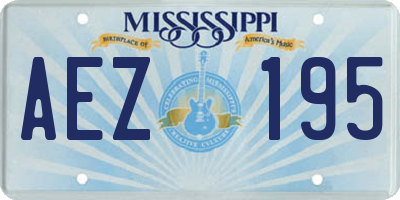 MS license plate AEZ195