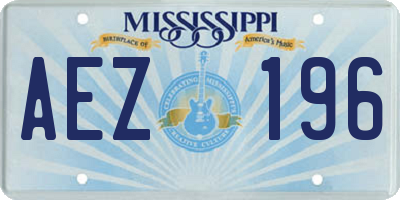 MS license plate AEZ196