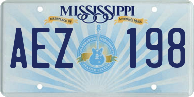 MS license plate AEZ198