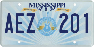 MS license plate AEZ201
