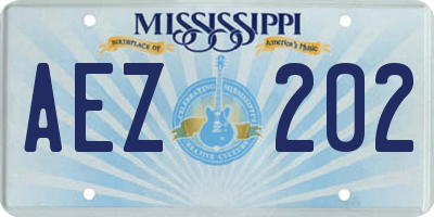 MS license plate AEZ202
