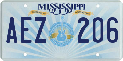 MS license plate AEZ206