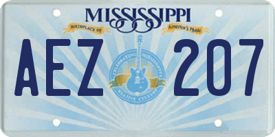 MS license plate AEZ207