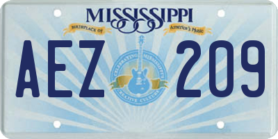 MS license plate AEZ209