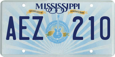 MS license plate AEZ210
