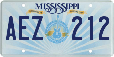 MS license plate AEZ212