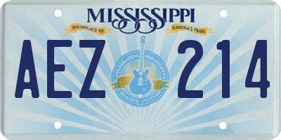 MS license plate AEZ214