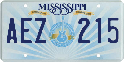 MS license plate AEZ215