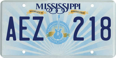 MS license plate AEZ218