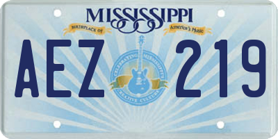 MS license plate AEZ219