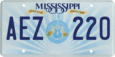 MS license plate AEZ220