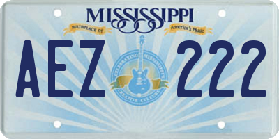 MS license plate AEZ222
