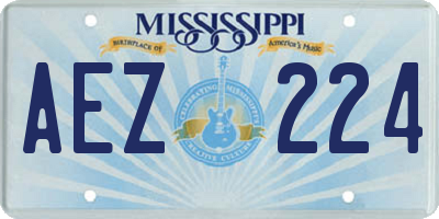 MS license plate AEZ224