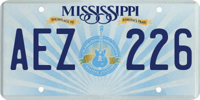 MS license plate AEZ226