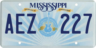 MS license plate AEZ227
