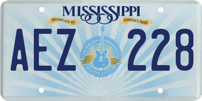 MS license plate AEZ228