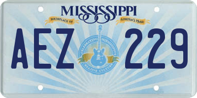 MS license plate AEZ229