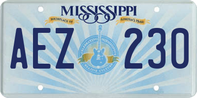 MS license plate AEZ230