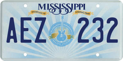 MS license plate AEZ232