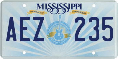 MS license plate AEZ235