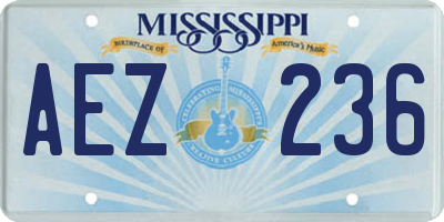 MS license plate AEZ236