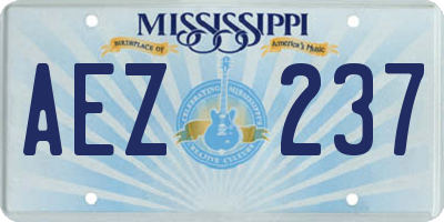 MS license plate AEZ237