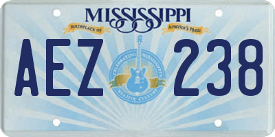 MS license plate AEZ238