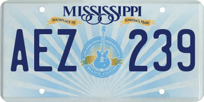 MS license plate AEZ239