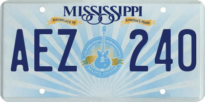 MS license plate AEZ240