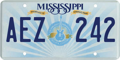 MS license plate AEZ242