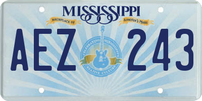 MS license plate AEZ243