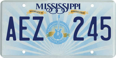 MS license plate AEZ245