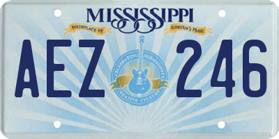 MS license plate AEZ246