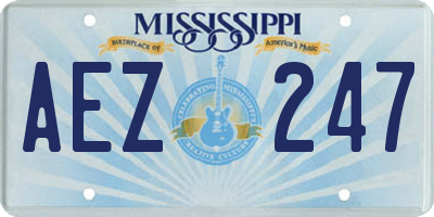 MS license plate AEZ247