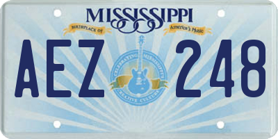 MS license plate AEZ248