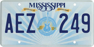 MS license plate AEZ249