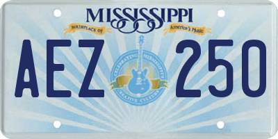 MS license plate AEZ250