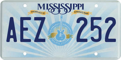 MS license plate AEZ252