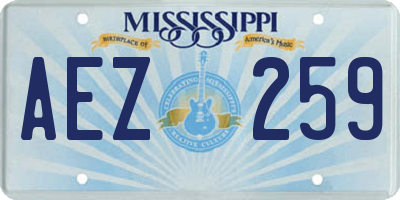 MS license plate AEZ259