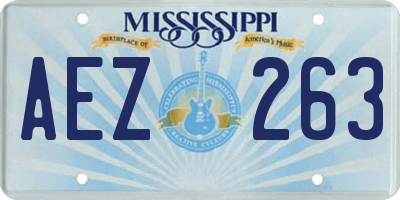 MS license plate AEZ263