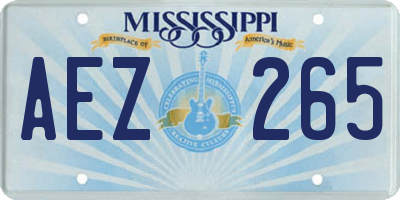 MS license plate AEZ265
