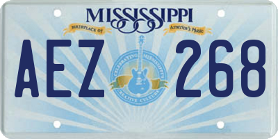 MS license plate AEZ268
