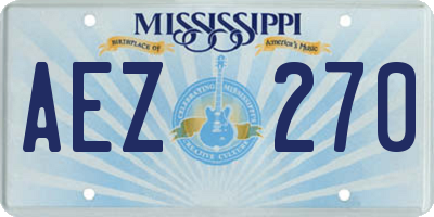 MS license plate AEZ270