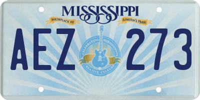MS license plate AEZ273