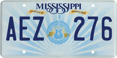 MS license plate AEZ276