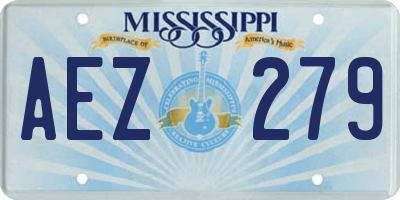 MS license plate AEZ279